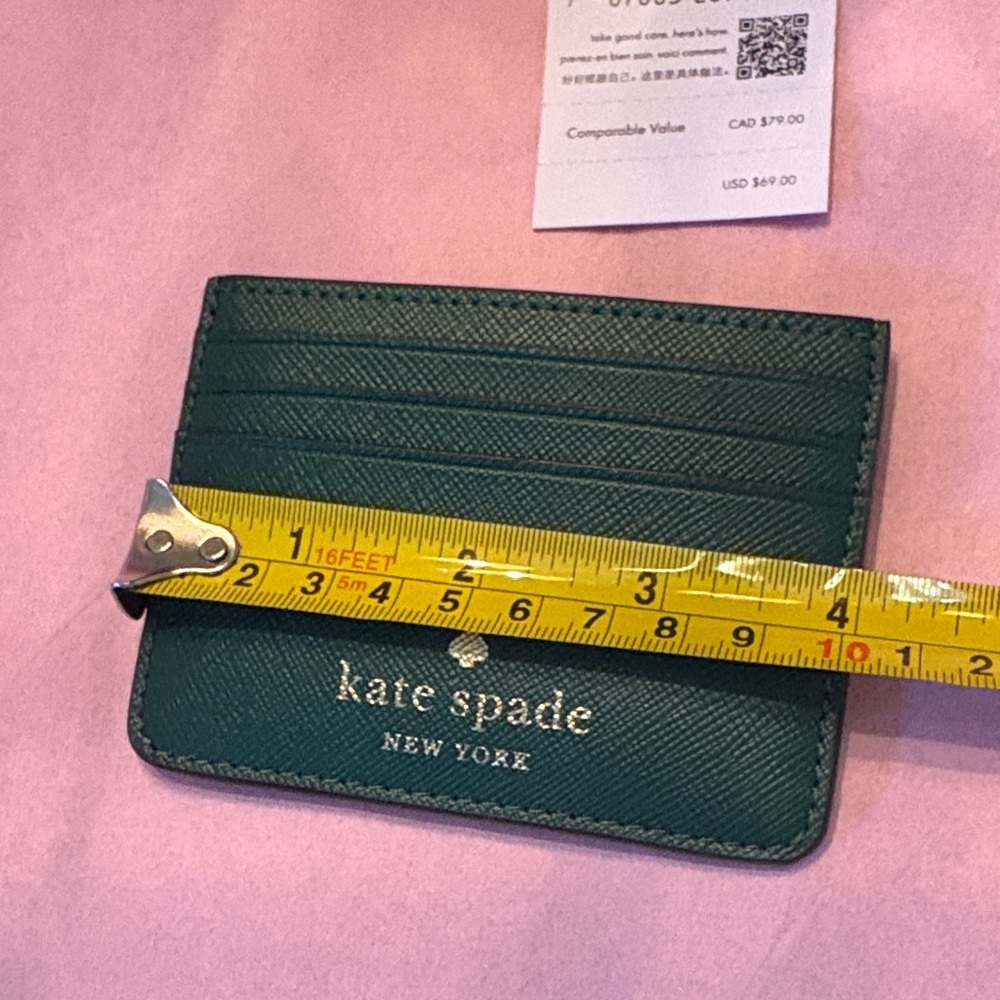♠️ Kate Spade Deep Green Classic Multi-Slot Card Holder - Picture 8 of 9